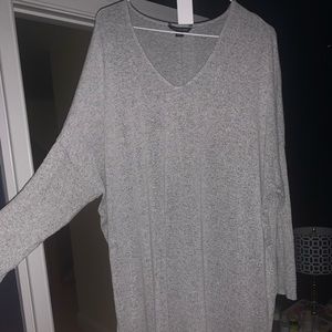 Long Sleeve Heather Grey Sweater Dress XXL